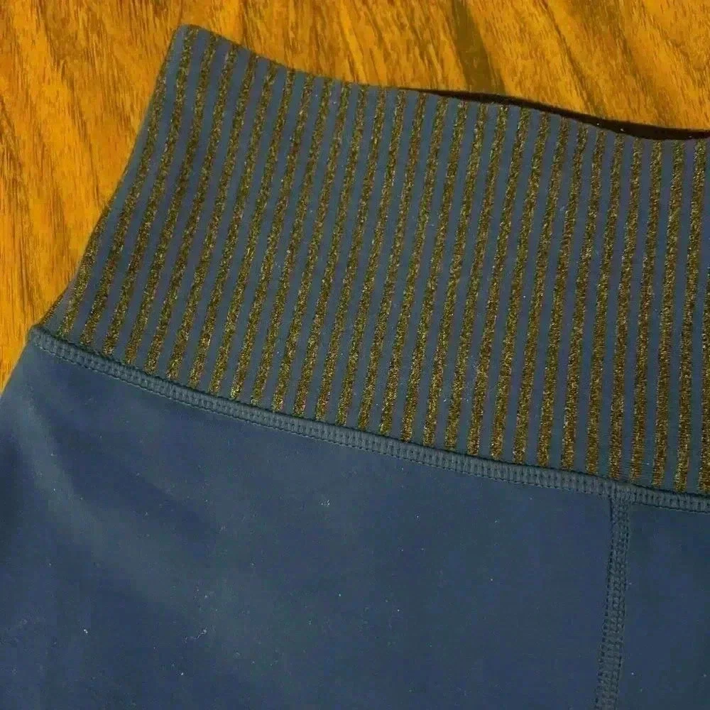 Lululemon Wunder Under HR Legging In Blue Stripe -Size 8 - Picture 2 of 5